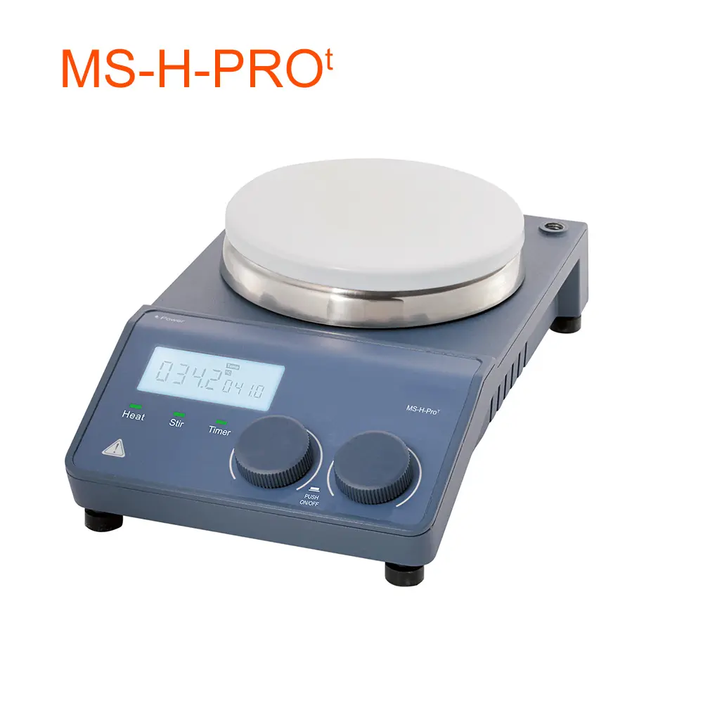 MS-H-ProT 340C 1500 u/min. Rundplatte LCD Digitales Labor-Hotplate magnetischer Rührer mit Timer