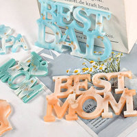 Moule en silicone Yuye pour pendentif porte-clés « I Love MOM DAD », idéal pour la fête des Mères et des Pères, moule de moulage en époxy pour décoration murale « Meilleure Maman Papa »