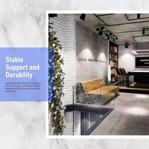 Aleader Système de garde-corps en <span class=keywords><strong>verre</strong></span> en acier inoxydable C-WF Maison <span class=keywords><strong>Terrasse</strong></span> Clôture Balustrades et mains courantes 90 ° Pince simple <span class=keywords><strong>verre</strong></span> au mur - Product Image 4