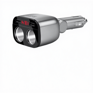 Cargador de coche 124x62x42mm, USB dual QC3.0, carga rápida, monitorización de voltaje, pantalla digital, luz indicadora LED para Apple Huawei - Product Image 1