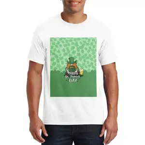 Grafik individuelle Leprechaun bedrucktes einfaches Baumwoll-T-Shirt froher St. Patrick's Day Fitnessstudio Baumwoll-T-Shirts 100 Baumwoll-T-Shirts Großhandel