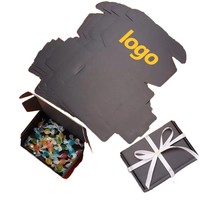 Boîtes pliables en carton ondulé noir recyclables en gros pour l'expédition de cadeaux, emballage personnalisé de parfums avec fermeture magnétique