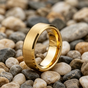 Anello Unisex da 8mm Placcato Oro 18K, Fede Nuziale in Acciaio Inossidabile con Finitura Spazzolata, Anello di Promessa per Uomo e Donna - Product Image 4