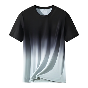 เสื้อยืดผู้ชายพิมพ์ลายดิจิทัล แขนสั้น สีพื้น คอกลม ผ้าถัก คอตตอน ระบายอากาศได้ดี สวมใส่สบายๆ สำหรับฤดูร้อน - Product Image 1