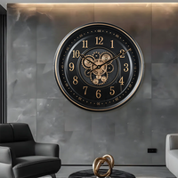 Horloge murale décorative 2026, cadran mécanique à engrenages, horloge de luxe pour salon, décoration intérieure
