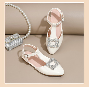 Wholesale New Kids' <b>Shoes</b> Girls' Crystal Embellished <b>Open</b>-<b>Back</b> Sandals for Girls Age 4-12 - Product Image 2