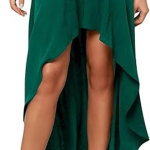 กระโปรงแมกซี่บานสูงต่ำของผู้หญิงเอวยางยืดดีไซน์ไม่สมมาตร - Product Image 3