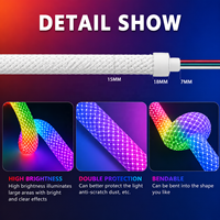 Bande LED flexible en silicone, néon tressé RGB adressable WS2811, 360 degrés, DC24V, étanche IP67, couleur de rêve