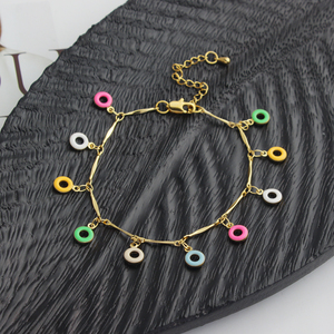 FS Elegant Bracelet de cheville plaqué or Colorful <span class=keywords><strong>Ciecle</strong></span> Elements Classic Style pour les femmes - Product Image 5