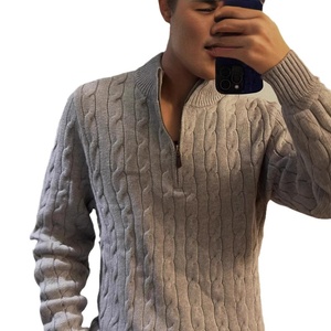 Suéter de Punto Coreano con Cuello Alto y Media Cremallera, con Código QR Escaneable para Logotipo Bordado, para Hombre y <span class=keywords><strong>Mujer</strong></span>, Invierno - Product Image 5