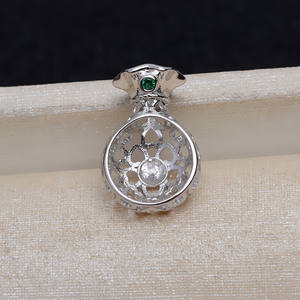 จี้เงินแท้ S925 ทำมือ สำหรับทำเครื่องประดับ DIY สร้อยคอถุงนำโชค พร้อมจี้ไข่มุก 9.5-10 มม. แบบโปร่ง 4237 ชิ้น - Product Image 3