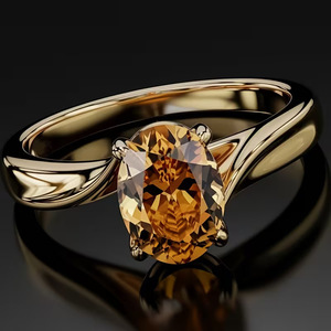 Champagne Zircon Ring Best-selling Luxury Ring Minimalist Style Ring Smooth Irregular Exquisite Ring Creative ring - Product Image 4