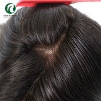 Wig Rambut Asli India FW62 Lace Front dan Mono Body Full Head untuk Pria, Wig Rambut Lurus Alami, Toupee Pria yang Bernapas