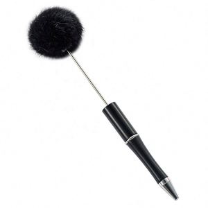 Stylo à bille créatif DIY avec perles, cadeau promotionnel personnalisé mignon, stylos en fourrure adorables en gros - Product Image 4
