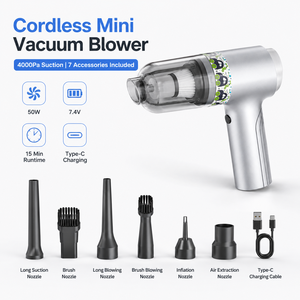OEM ODM 4000Pa Cordless Handheld <b>Car</b> Vacuum Cleaner Air <b>Blower</b> Inflator 3-in-1 Portable Type-C Rechargeable for B2B Bulk Supply - Product Image 2