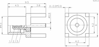 Connecteur coaxial RF MCX-KE en cuivre, tête femelle et prise MCX droite, connecteur pour circuit imprimé