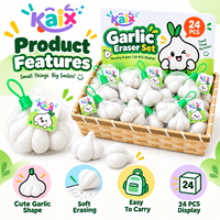 KAIX Ensemble de gommes à effacer en forme d'aliments mignons, gommes à effacer en forme d'ail, logo personnalisé, gommes magnétiques japonaises sûres, papeterie en caoutchouc