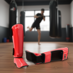 Protège-tibias HB SPORT en cuir PU durable pour l'entraînement de boxe et d'arts martiaux - Product Image 2