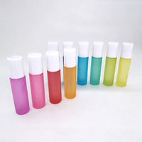 Flacon à bille en verre rechargeable vide, couleurs pastel, format voyage, 10 ml, pour emballage d'huile