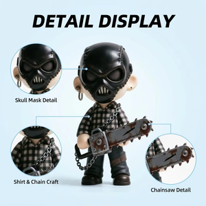Figurine Chibi Masquée d'<span class=keywords><strong>Horreur</strong></span> Personnalisée avec Tronçonneuse, en ABS, pour Collection Anime, Cadeau d'Halloween, Décoration de Bureau pour Fans - Product Image 2