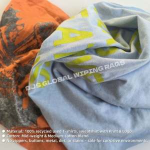 Trapos de camiseta de algodón 100% reciclado de color para uso industrial, paños de limpieza de tela, trapos de camiseta de color cortados. - Product Image 4