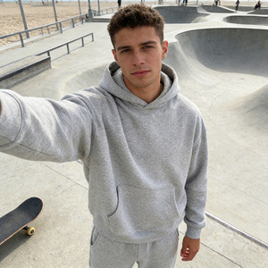 Ensemble 2 pièces OEM personnalisé streetwear : sweat à capuche zippé oversize brodé lettres style hip-hop et pantalon décontracté pour <span class=keywords><strong>homme</strong></span> - Product Image 4