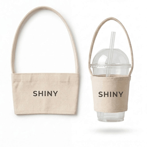 Portavasos de Lona Resistente e Impermeable de Primera Calidad SHINY con Logotipo Personalizado y Asa Portátil para Tazas de Café y Termos - Product Image 1