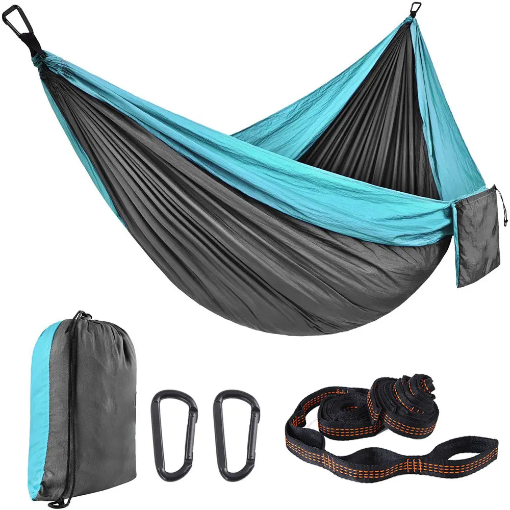 Hoge Kwaliteit Buitenshuis Backpacking Survival Reizen Enkele Dubbele Parachute Camping Hangmat