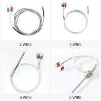 Usine pas cher prix 3 fils sonde en acier inoxydable Thermocouple Rtd Pt100 Pt500 Pt1000 capteur de température