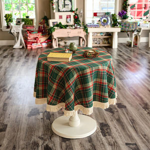 Mantel Redondo Desechable de Lino con Diseño Floral Moderno para Eventos en el Hogar y Decoraciones de Boda - Product Image 3