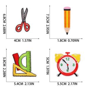 Nouvelle arrivée papeterie autobus scolaire livre règle fer sur transfert <span class=keywords><strong>broderie</strong></span> outils d'apprentissage patchs pour accessoires de bricolage - Product Image 5