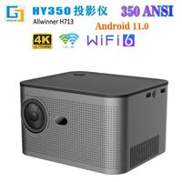 HY350 projecteur intelligent Android 11 1080p mise au point électrique Portable LCD LED DLP lentille 4K résolution maximale alimenté par batterie étrangère