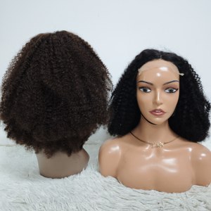 Letsfly Promotion 90$ Afro Curly Glueless Wigs SDD 5x5 Lace Closure 16inch Black Color Available Raw Virgin Hair 100% Human Hair - Product Image 1