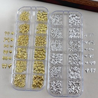 Paso Sico – Ensemble de 12 accessoires pour ongles en résine 3D, best-sellers transfrontaliers, strass dorés et argentés pour ongles à coller, motif sapin de Noël