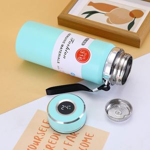 Wholesale Custom 600Ml 800Ml 1000Ml Double-Layer Outdoor Sports Stainless Steel Vacuum Water <b>Bottle</b> Flask Kettle With Strap Rope - Product Image 5