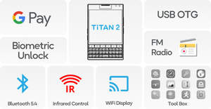 Smartphone Unihertz Titan 2 4,5 pouces, clavier QWERTY, octa-core, HD, Android 15, 12 Go + 512 Go, NFC, 5050 mAh, téléphone mobile 5G - Product Image 6