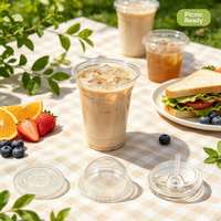 Gobelets froids transparents en PLA écologiques avec logo personnalisé, gobelets à jus compostables à emporter, vaisselle jetable pour restaurants