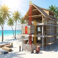 Elevador de Construcción con Motor Eléctrico Integrado Tipo U Patentado, con Bajo Costo de Mantenimiento para Edificios de Baja Altura