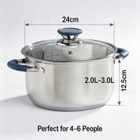 Ensemble de casseroles en acier inoxydable de qualité supérieure, style américain, avec couvercles en verre, compatibles induction et gaz, sans revêtement, écologiques
