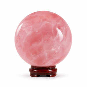 Sfera Grande di Quarzo Rosa Naturale Lucidata, Palla di Cristallo Rosa per Arredamento Casa, Meditazione, Regalo - Product Image 2
