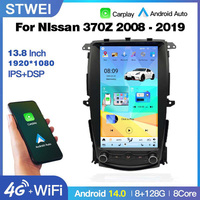 Autoradio GPS multimédia STWEI 13,8 pouces Android 14 pour Nissan 370Z Z34 2008 - 2019, écran Tesla, RDS, DSP, CarPlay, 4G Auto