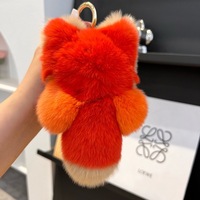 Porte-clés de voiture léger en peluche douce et mignonne, motif renard ou lapin, idéal pour la décoration de sacs, vente en gros