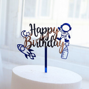Adornos Acrílicos para Pastel de Cumpleaños DAMAI, Diseño de Astronauta, Cohete Espacial y Planeta, para Decoración de Fiestas de Cumpleaños Infantiles - Product Image 3