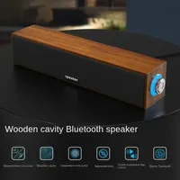 Altavoz Bluetooth Retro Portátil de Madera con Cable para TV y Computadora, Sonido Estéreo 360 HIFI, Altavoz Doble con Bajos Potentes, Altavoz de Pared/Escritorio