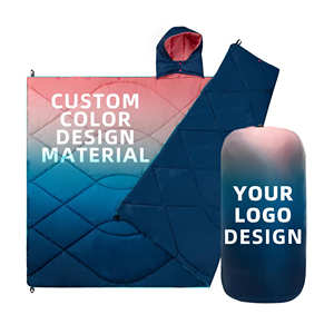 Manta de camping hinchada impermeable para mochilero al aire libre ligera con capucha desmontable manta de viaje plegable para la temporada de invierno - Product Image 1