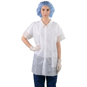 Fournitures EPI : <span class=keywords><strong>Blouse</strong></span> de <span class=keywords><strong>laboratoire</strong></span> <span class=keywords><strong>jetable</strong></span> en PP non tissé, vêtement de travail certifié CE pour usage hospitalier et en salle blanche - Product Image 5