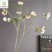 Vente chaude 5 têtes de fleurs artificielles en soie Helleborus blanc violet Clematis Couleur d'automne pour la décoration de table de mariage, de la maison et du restaurant