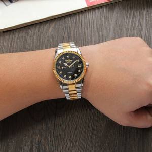 Montre automatique OEM pour homme, cadran doré, affichage de la date avec diamants, montre-bracelet entièrement automatique mécanique pour homme, Relojes Hombre - Product Image 6