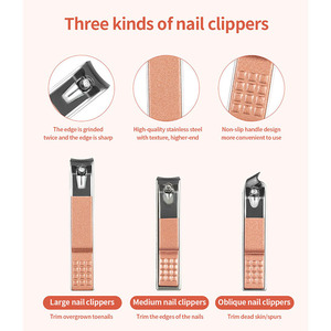 Professinal móng tay màu hồng móng tay đặt 16pcs công cụ chăm sóc cá nhân thép không gỉ Nail Clipper chải chuốt Kit cho món quà - Product Image 4