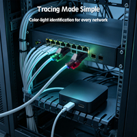 Kabel Patch Ethernet RJ45 Cat6 Cat6a dengan Identifikasi Lampu Warna Bertenaga USB-C untuk Port Switch Kepadatan Tinggi Ruang Server